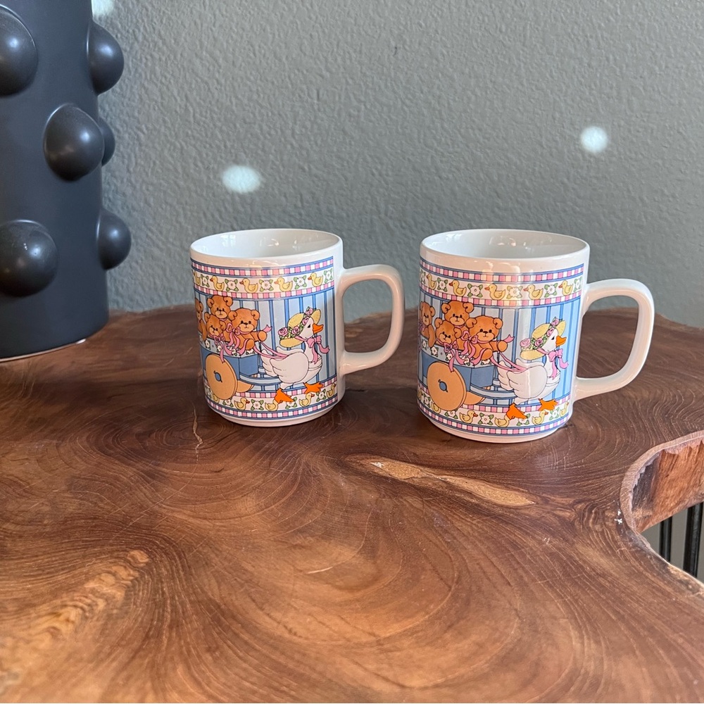 Lucy and Me Rigg Duck/ Teddy Bear 90’s mugs set of 2